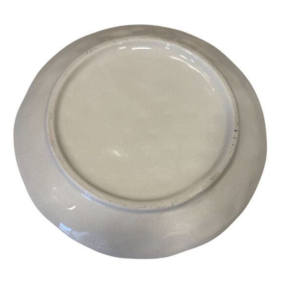 Super Cute Handcrafted Decorative Cream Navy Ceramic Cat Plate Whimsical 7.5" - Picture 4 of 4